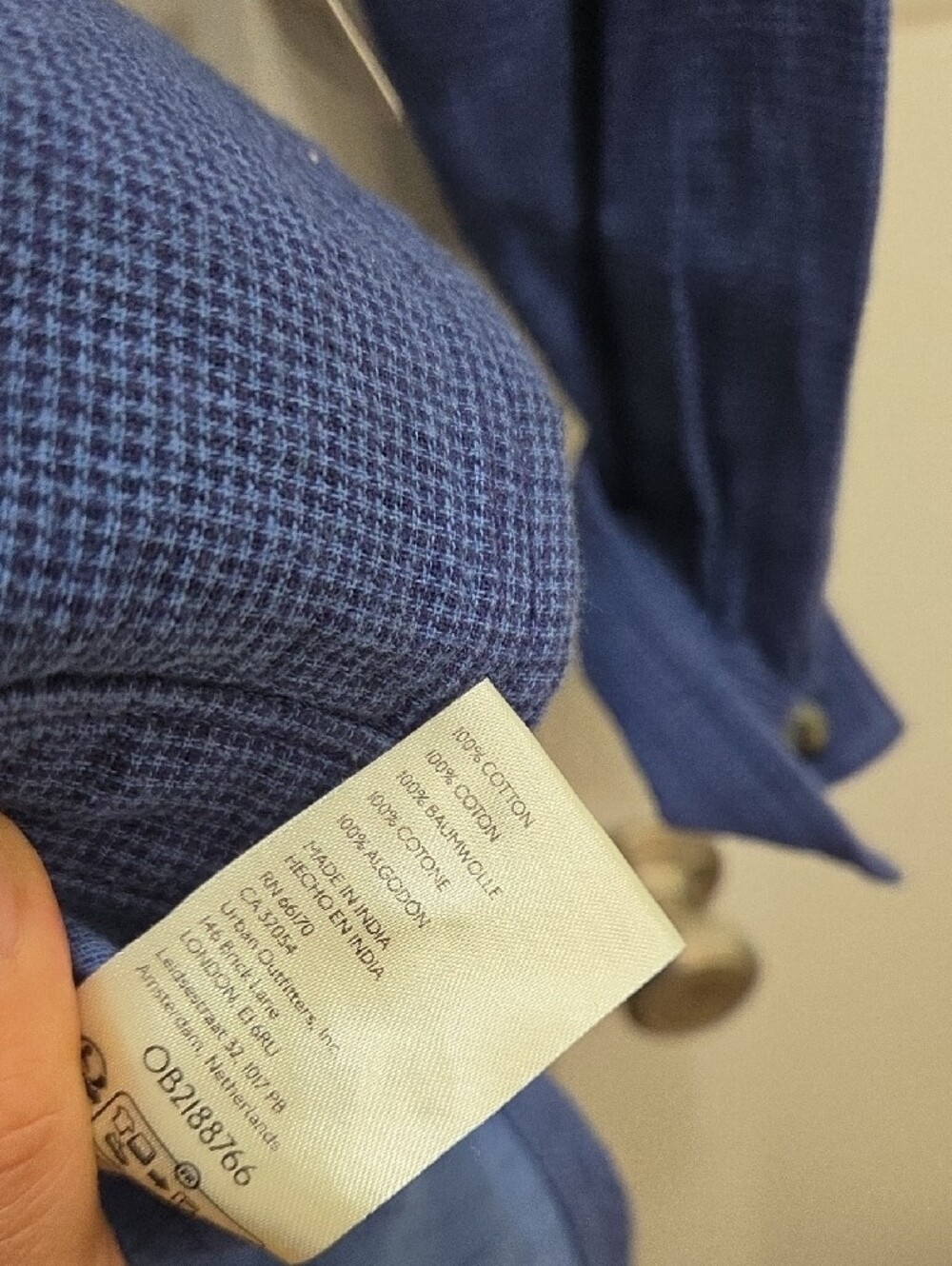 We The Free Blue Textured Button Shirt Jacket - Picture 4 of 5